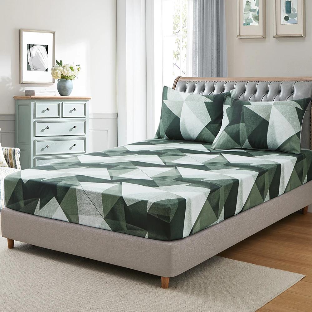 Colorful Plaid Fitted Sheet Twin Queen 3Pcs Geometric Grid Bed Sheet Set Microfiber Lattice Checkerd Bed Sheets - Deep Pocket