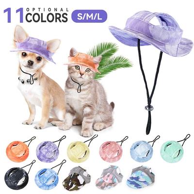 DogHat Pet Sunscreen Hat VisorCap Cappello Sportivo all'Aperto con Fori per le Orecchie Cappello Regolabile per Animali Domestici di Piccola e Media Taglia CaneGatto