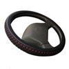 KKYSYELVA Leather+ Silk Car Steering Wheel Covers for Car Bus Truck 36 38 40 42 45 47 50cm Diameter Auto Steering-wheel