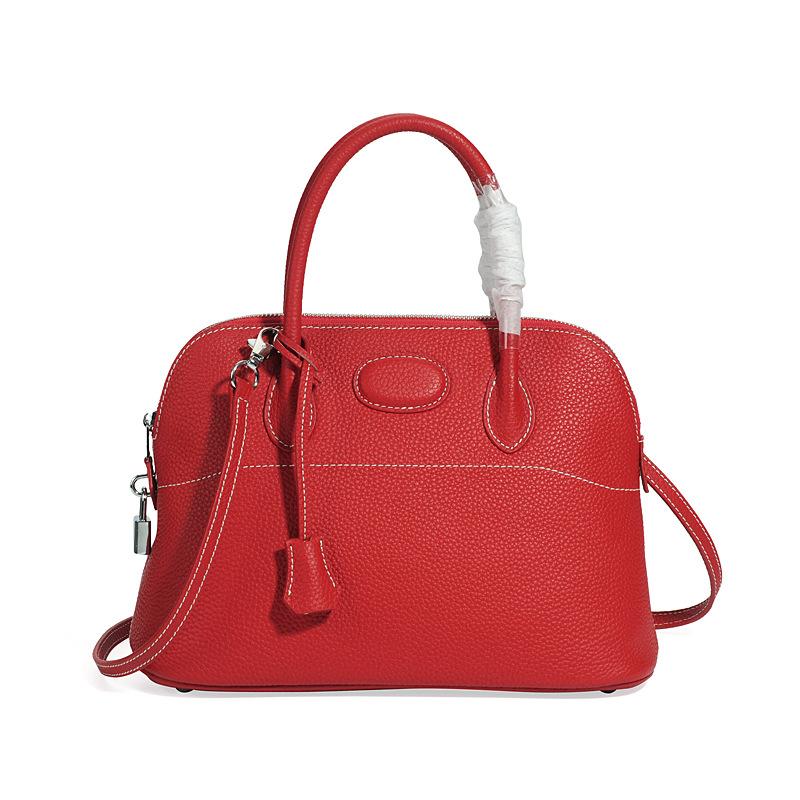 2025 Women's Bag Trendy Lychee Pattern Leather TOGO Genuine Leather Handheld Shell Bag Women's Bag Lychee Pattern Baolai Bag