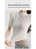 Women's Summer Slimming Stand-Up Collar T-Shirt - Short/Mid Sleeve