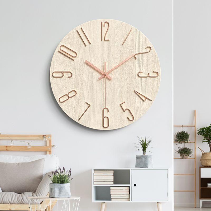 Living Room Wall Clock Simple Wall Mounted Household Stylish Decorative Clock 12 Inches 30Cm