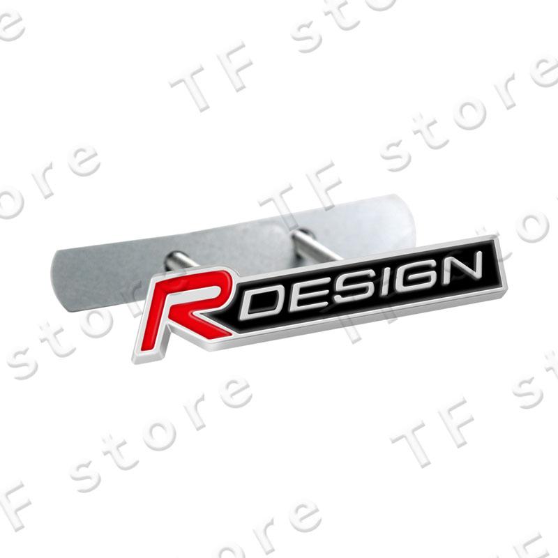 R Design Logo Car Front Grille Emblem Sticker For Volvo XC60 XC40 XC90 S40 S60 C30 V60 Car Side Fender Rear Trunk Badge Decor
