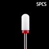 5pcs Milling Cutter For Manicure Set Ceramic Nail Drill Bit Mill Manicure Machine Pedicure Tools for Removing Gel File 3/32 Inch