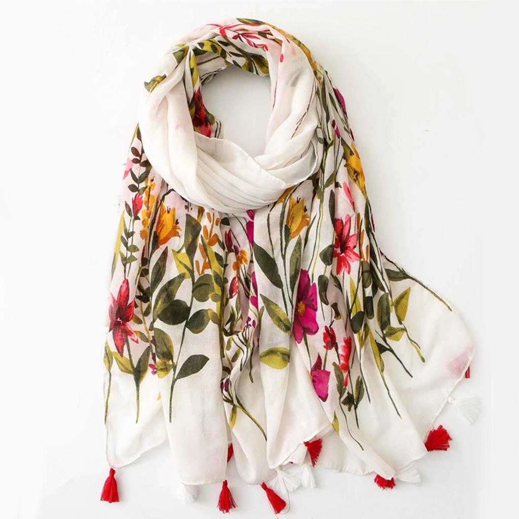 180 * 90cm Popular Sunscreen Cotton Linen Scarf New Printed Headscarf Women's Thin Shawl Seasonal Fashionable Large Handkerchief