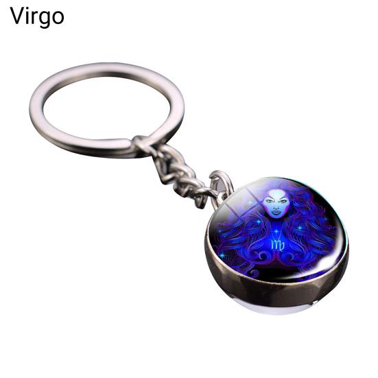 Detachable Keychain High Quality Decor Wide Application Fashion Glass Ball Constellation Key Chain
