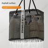 Foldable Mesh Drainage Basket - Travel Toiletry and Swimming Supplies Storage Box - Large Portable Handle - Design
