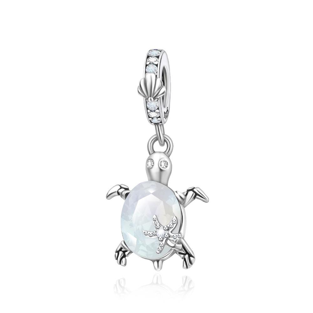 S925 Silver Turtle Pendant Fashion Beaded DIY Bracelet Jewelry Making Kit for Women Craft Accessories
