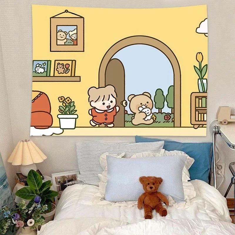 Cartoon Cute Animation Wall Decoration Tapestry Home Living Room Tapestry