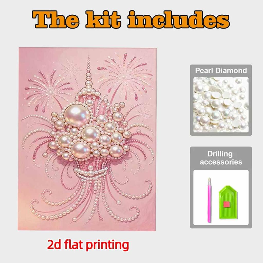 Pearl Bouquet DIY Diamond Art Kits 15.7x19.6inch Gem Art Diamond Painting Kits Without Frame for Adults Gift Idea Home Wall Decor