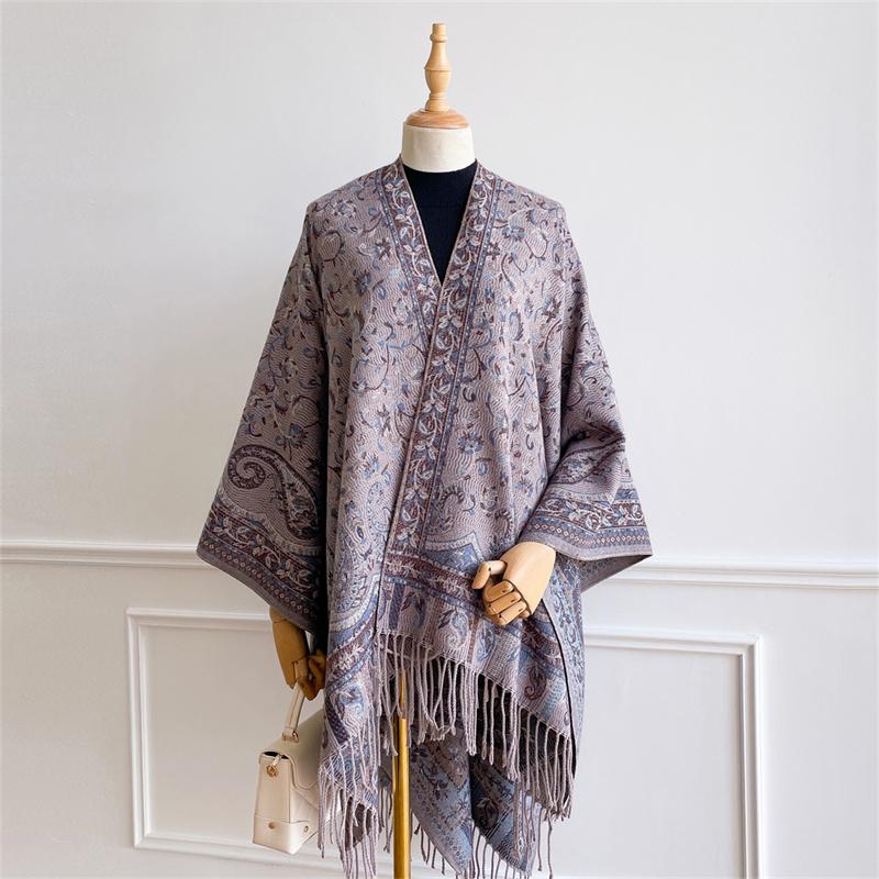 Design Floral Printed Cashmere Scarf Women Winter Pashmina Shawls And Wraps Thick Warm Bufanda Stoles Blanket Luxury