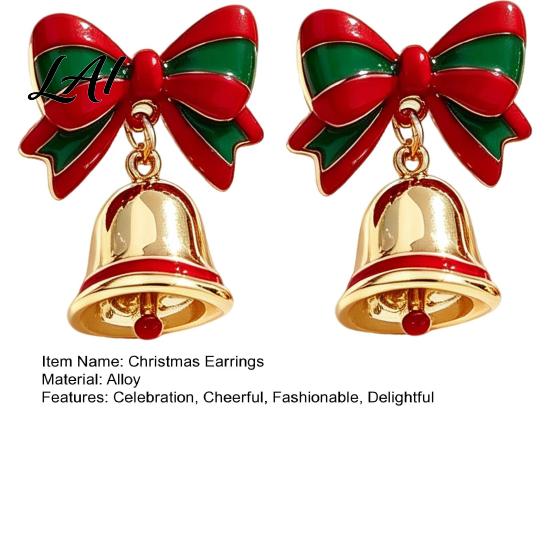 Seasonal Fashion Bell Stud Pair Jingle Jewelry 1 Dangle Drop Earrings for Women, Small