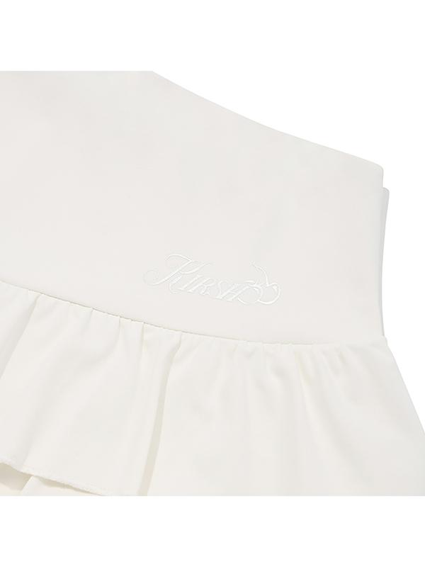 Kirsh Tiered Pleated Mini Skirt [White]