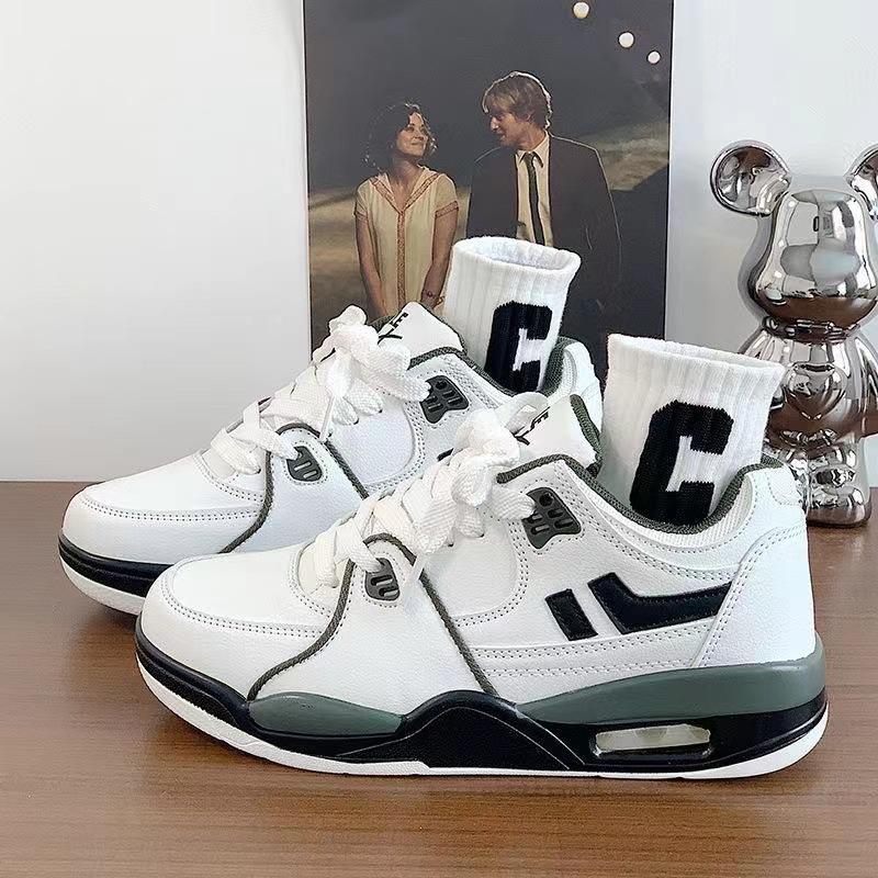 

25 men s shoes ins trendy brand Hong Kong style retro versatile platform air cushion sneakers male students trendy sports and leisure shoes 44 армія зелений колір