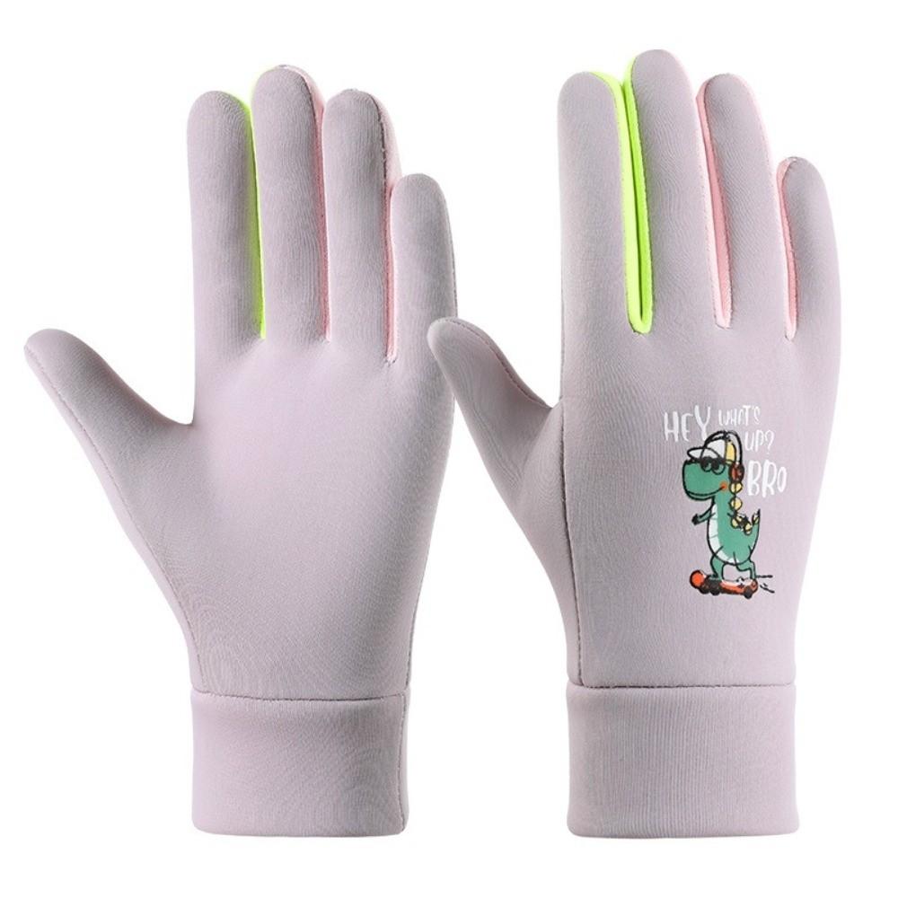 Windproof Children Cycling Gloves Cartoon Dinosaur Sports Skiing Gloves Cute Kids Warm Gloves