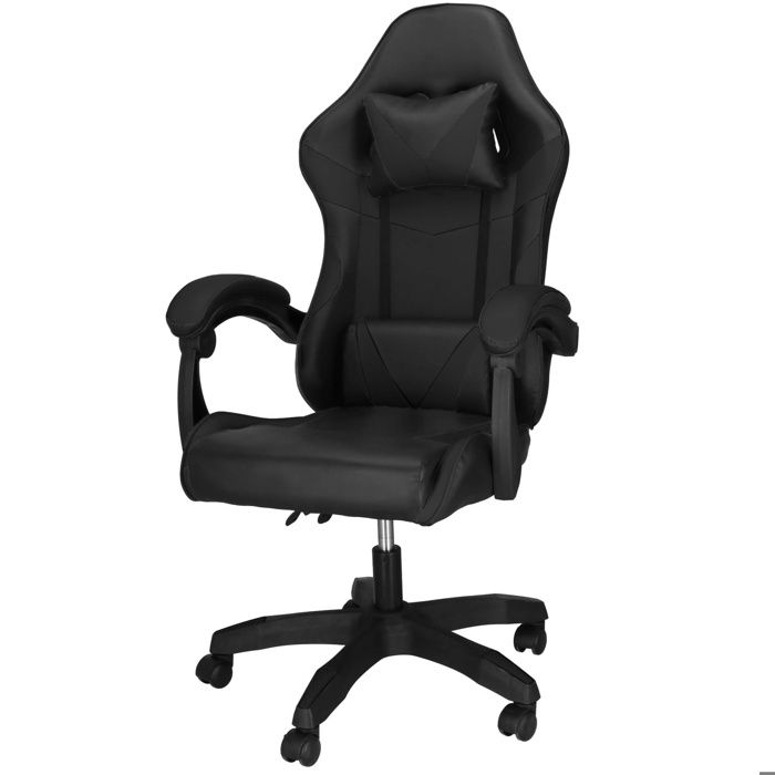 Fauteuil de Gaming - SPRINGOS - Ergonomique - Réglable en Hauteur - Avec Appui-Tête et Repose-Pieds