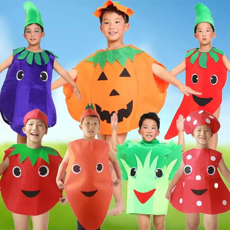 Frucht- und Gemüse-Performance-Kostüm Eltern-Kind-Tanzoutfit Weihnachtsfeier Bühnenverkleidung Feiertagsdekoration