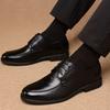 Pantofi Derby din Piele pentru Bărbați Negru Plat Pantof Casual Masculin cu Șireturi Noi la Promoție Modă Adulți 2025 Clasic Original Tendință