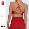 Cross-Border Yoga Vest with Chest Pad Export Women's Beauty Back Contrast Color Wrapped Chest Bubble Wrap High Elastic Sports Workout Bra Tops