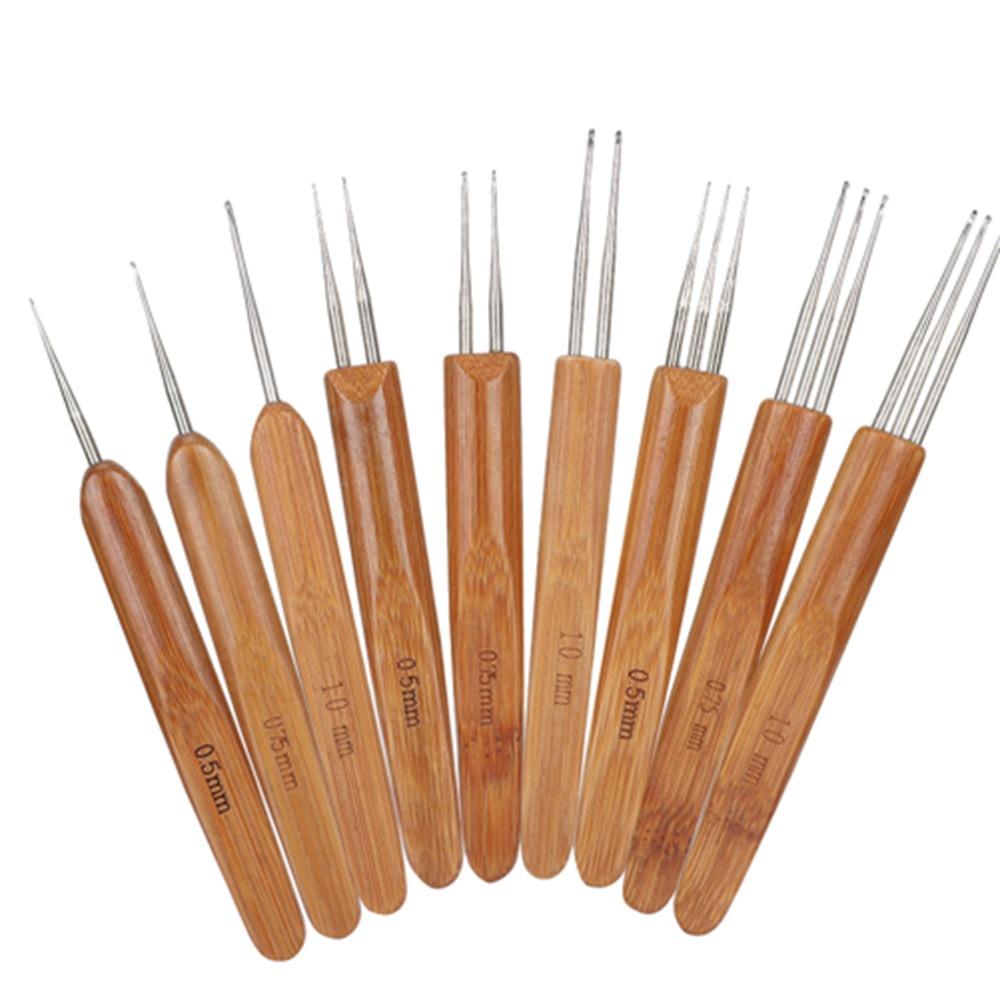9Pcs 0.5mm 0.75mm Sizes Dreadlock Crochet Hook Braid Hair Weaving Tool  Dreadlock Styling