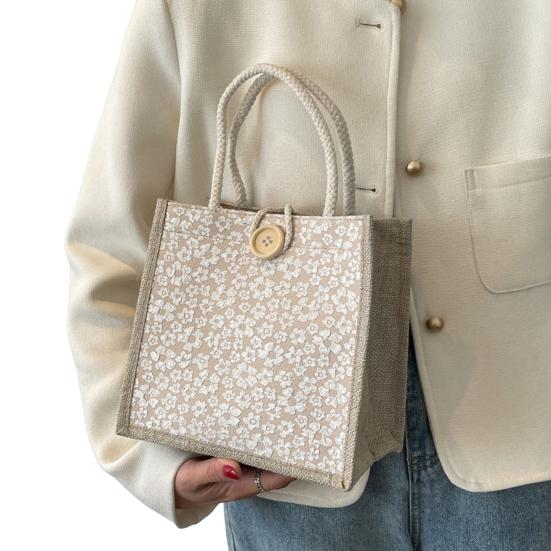 Women Handbag Floral Print Large Capacity Versatile Shoulder Bag Casual Everyday Bag Minimalist Tote Bag