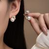 Elegant Xiaoxiangfeng Diamond Pearl Earrings Premium Light Luxury Niche Earrings 925 Silver Needle Stud Earrings Jewelry