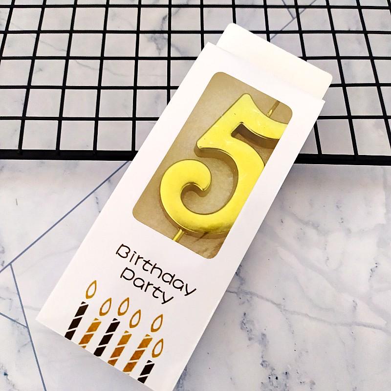 Gold Smokeless Number Candles for Baby's First Birthday Cake - Individual Pack, Creative Design