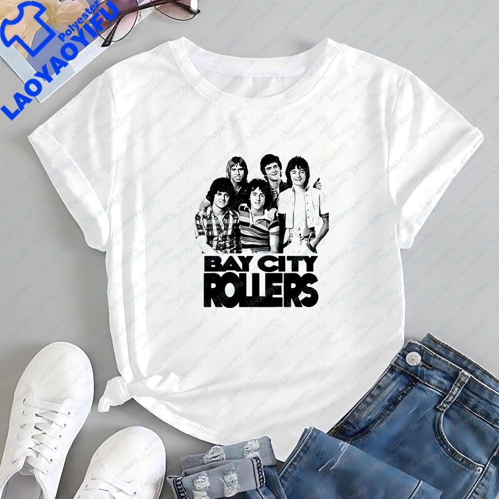 KoreanStyle Review Of Unisexs Clothing Bay City Rollers Summer ShortSleeved Unisexs And Unisexs Shirts Comfortable TShirts