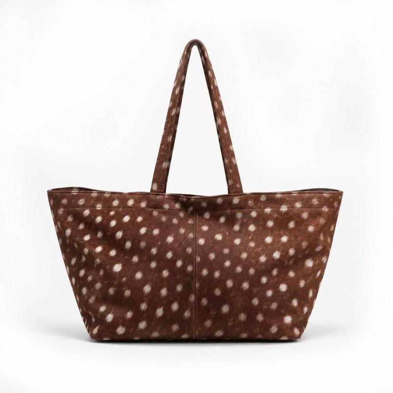 Vintage Suede Polka Dot Tote Bag
