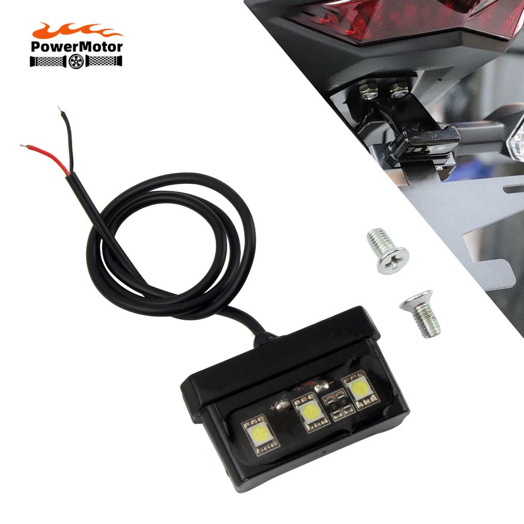 2013-2026 Motorcycle License 3 LED Mini Plate Light For Yamaha MT-07/FZ-07 Moto License Plate Light Decorative Lamp