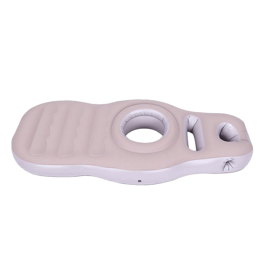 Oreiller gonflable avec trou pour la tête et le ventre en PVC floqué Matelas gonflable pour le ventre pour dormir sur le ventre