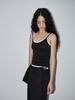 Text Room Appel Shirred Belt Skirt_Black