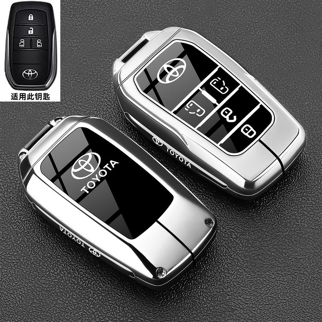 Leather Car Key Cover Case Protection Shell Keychain For Toyota Vellfire Alphard 30 Series Previa Tarago 5 6 Accessory