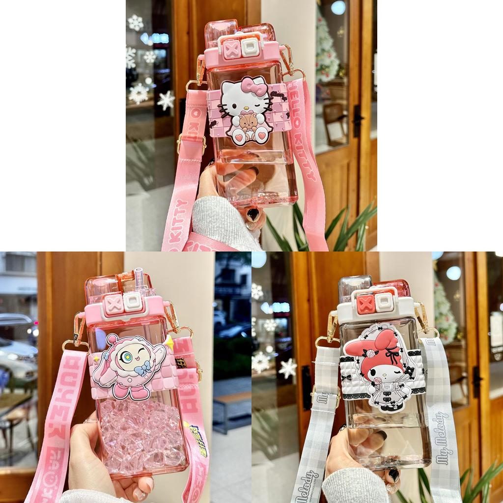 Sanrio My Melody Tritan Kids Water Bottle With Straw And One Click Lid For School Use