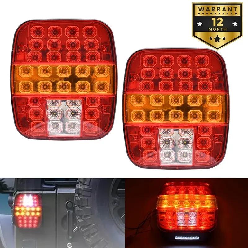 2x 12V 24V 39 LED Rear Brake Stop Turn Tail Light License Plate Lamp Truck Trailer Lorry Van For Ford Jeep Wrangler CJ YJ JK
