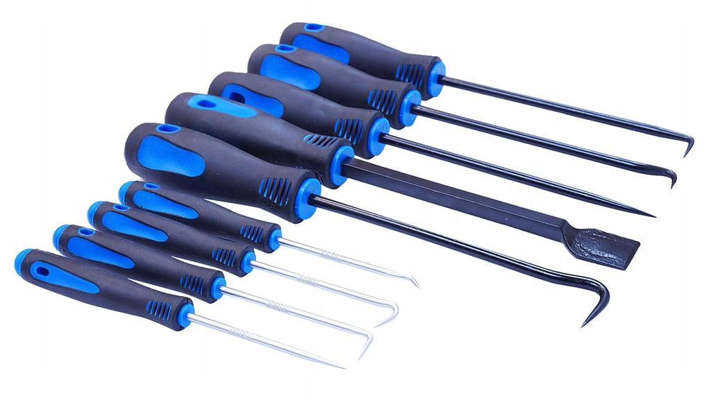 Set of Hooks Points Skewers Scrapers 9 Pcs. Silver S10876