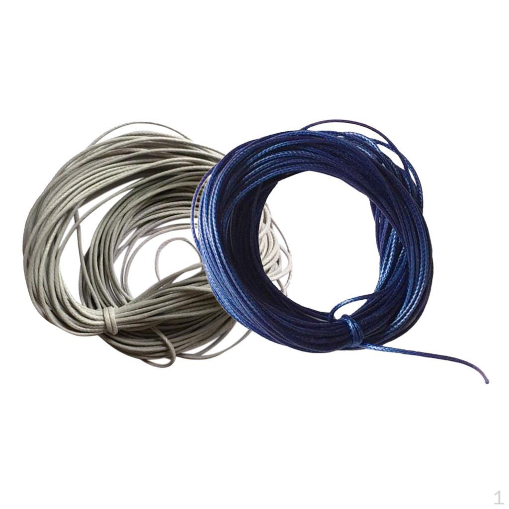 

Набор из 2 штук вощеного нейлонового шнура по 10 метров для изготовления ожерелий и браслетов своими руками, 1 мм, серо-голубой