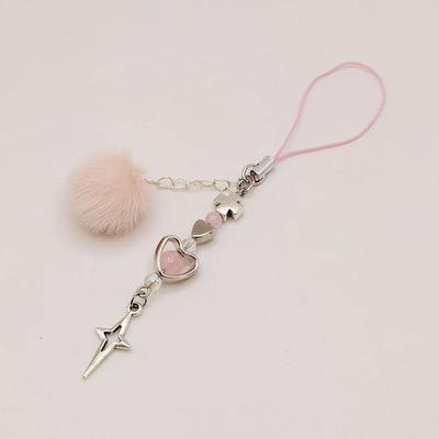 Süßes Y2K Handy-Lanyard Anhänger Kawaii Perlen Schlüsselanhänger Für Schultasche Schöne Anime Blume Schmetterling Kette Zubehör