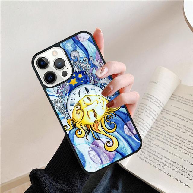 Sun Moon Art Coque Shell For iPhone 17 Air 15 16 14 13 12 Pro Max 11 Pro Max Plus Phone Case Cover