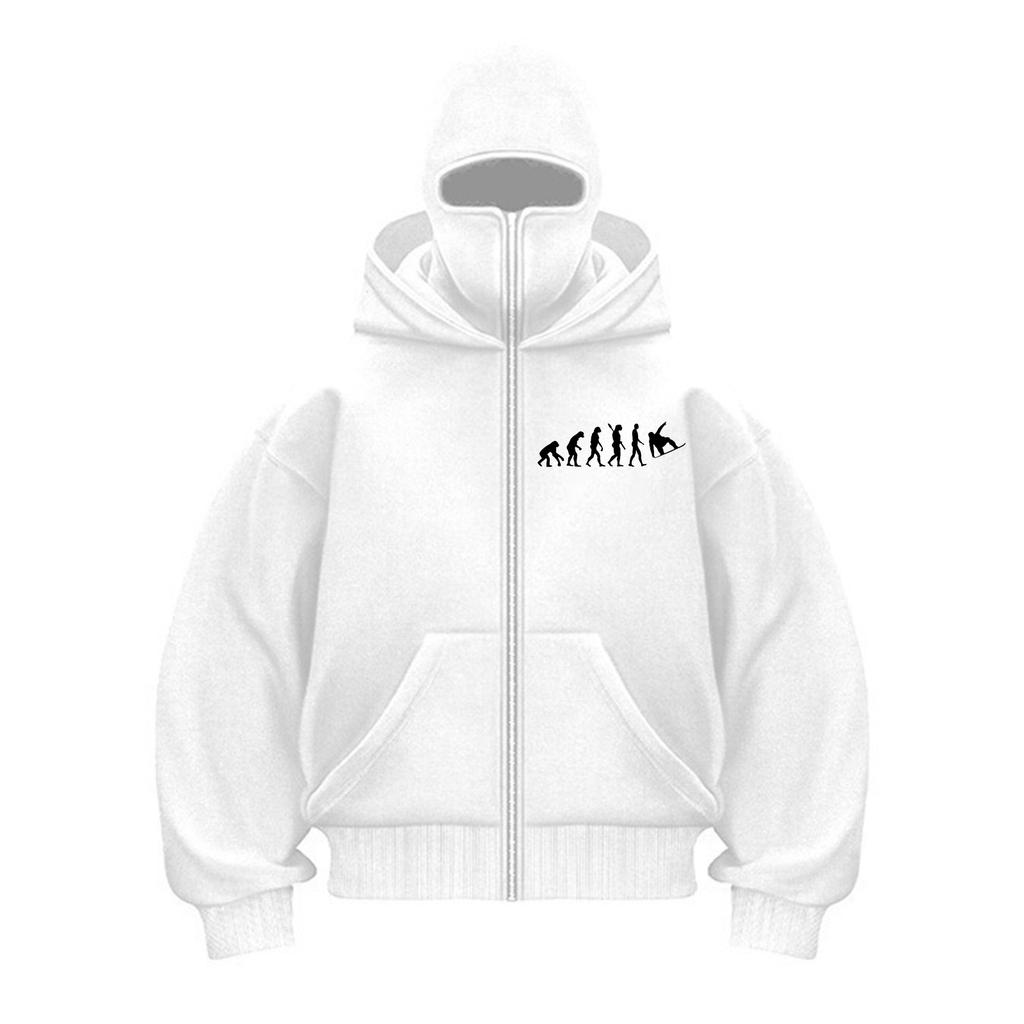 Men's Double Hood Loose Outdoor Trendy Hood Cardigan Zipper Hoodie