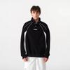2025 Trendy Hong Kong Style Color Block Polo Shirt with Embroidery Lettering - Men's Retro Loose Hoodie