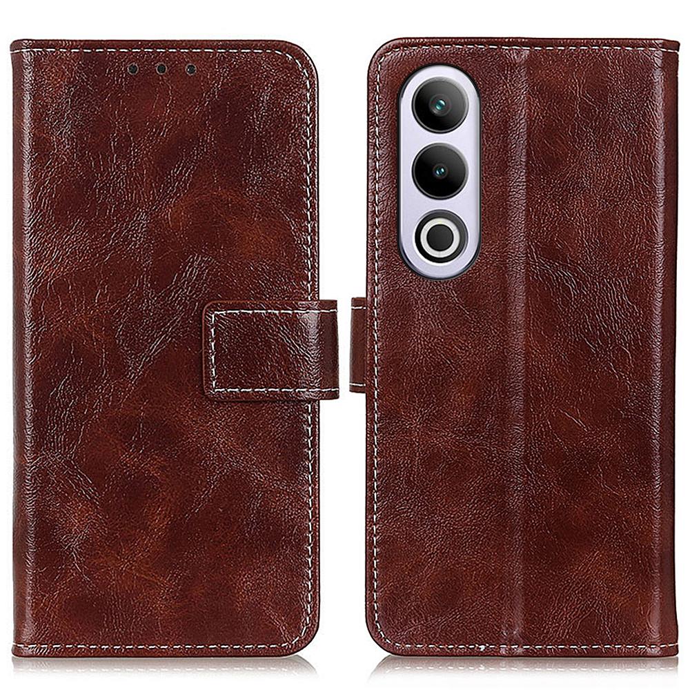 For OnePlus Nord CE4 5G/Oppo K12 Case Retro Style Shockproof PU Flip Phone Cover