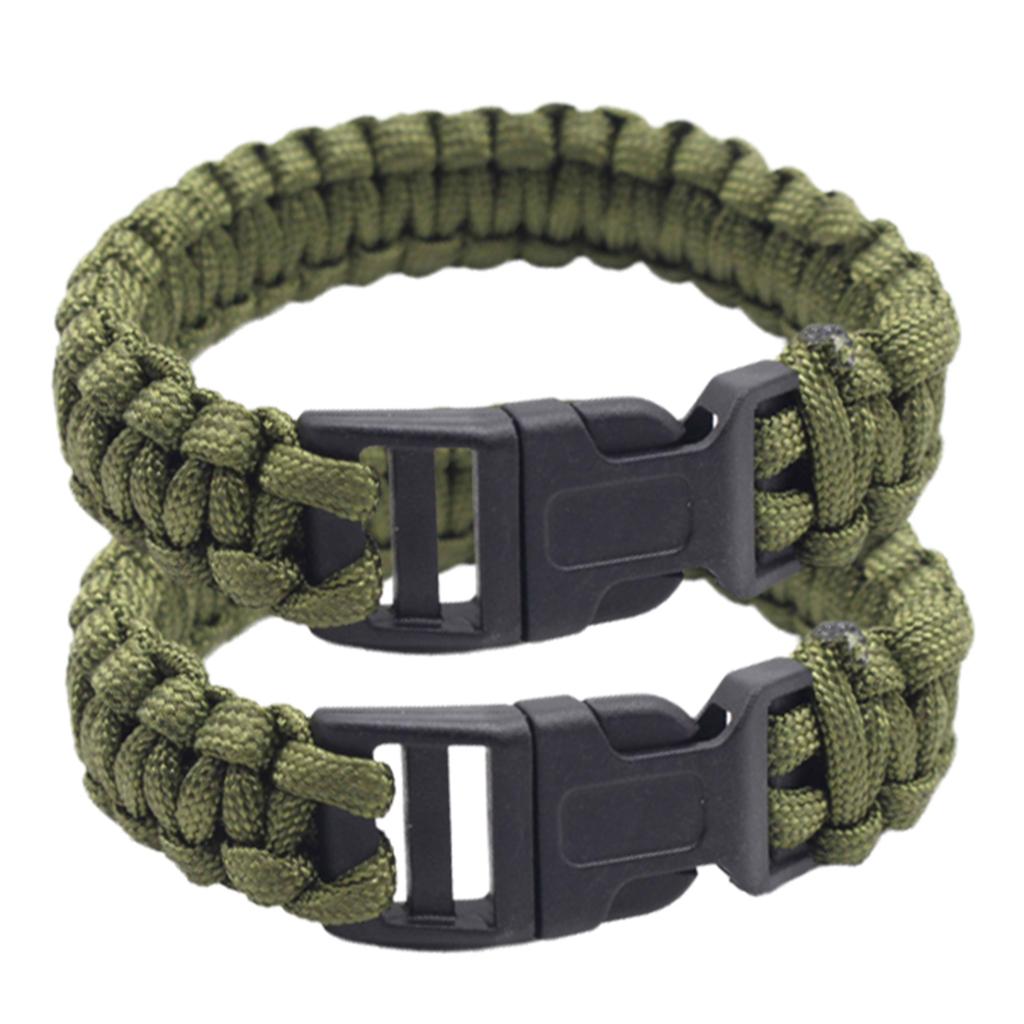 2 Stück Outdoor Taktische Paracord Armbänder Armband Überlebensschnur Seil Geflochtene Armbänder für Camping und Notfälle
