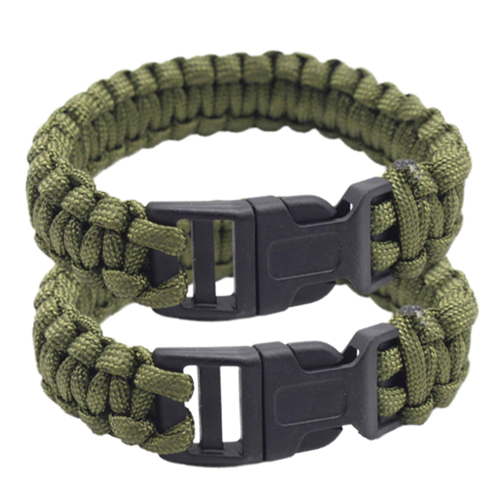 

2 шт. Тактичні браслети з паракорду для вулиці, браслети на зап ястя, шнур для виживання, плетені браслети для кемпінгу та надзвичайних ситуацій 9