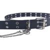 European and American gas eye belt versatile men's and women's belt new punk double-row pin buckle chain belt jeans belt