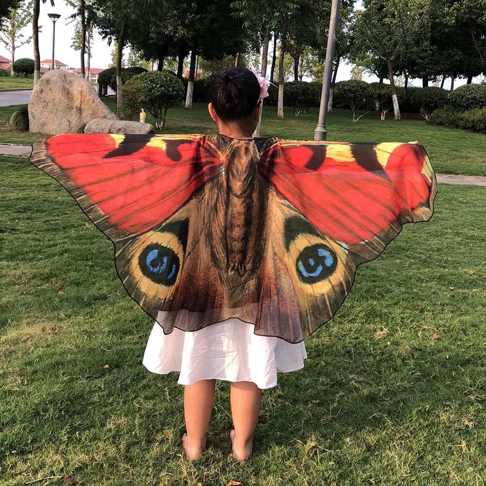 Toddler Kids Butterfly Print Wings Shawl Scarves Poncho Costume Colorful Coverup Toddler Kids Butterfly Print Wings Shawl Scarves Poncho Costume Colorful Coverup