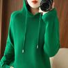 Women's Plus Size Hooded Knit Sweatshirt - Spring/Autumn 2025 Casual Hoodie Sweater