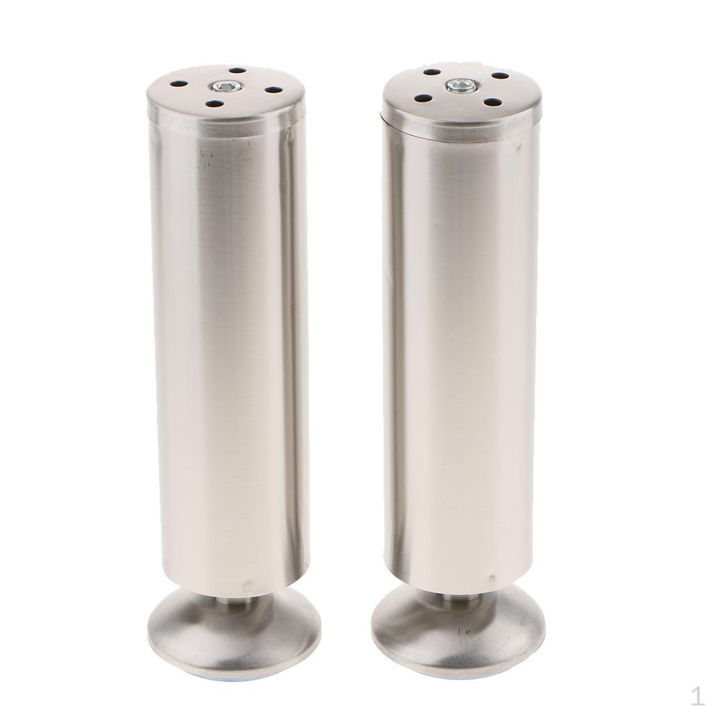 Furniture Legs Stainless 2inch Diameter, 2pcs Pack, With No-skip Rubber Base