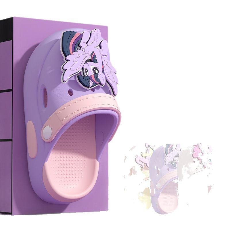 Authentic My Little Pony Clog Shoes for Outdoor Beach Wear, Children's Non-Slip Sandals, Girls' Comfortable Cartoon Shoes