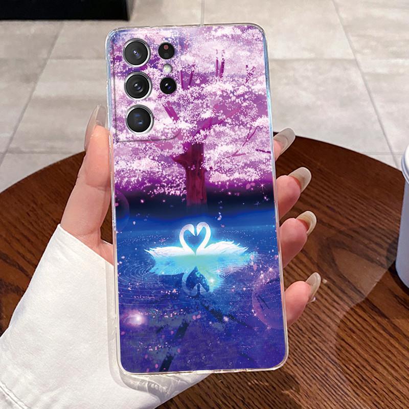For Samsung Galaxy S21 Ultra Shell Samsung S21 FE Cases Soft TPU Back Cover For Samsung S21 Plus S21+ Capa Rabbit Cat Phone Case